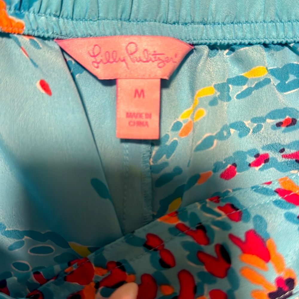 Lily Pulitzer palazzo wide leg silk pants. - Picture 3 of 3